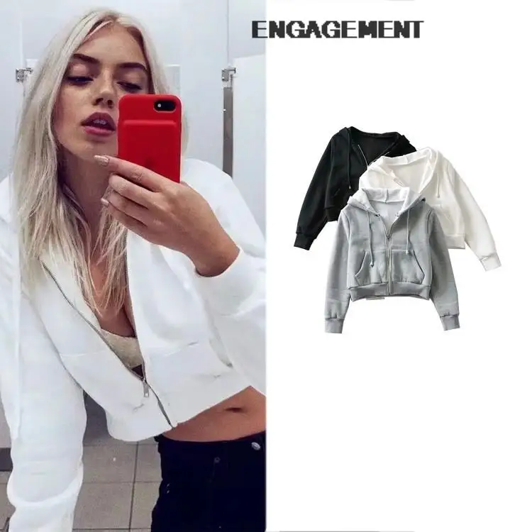 ENGAGEMENT Women all-match hoodies sweater autumn winter loose version fleece jacket plus size Za 2021 Trafaluc 
ENGAGEMENT Women all-match hoodies sweater autumn winter loose version fleece jacket plus size Za 2021 Trafaluc