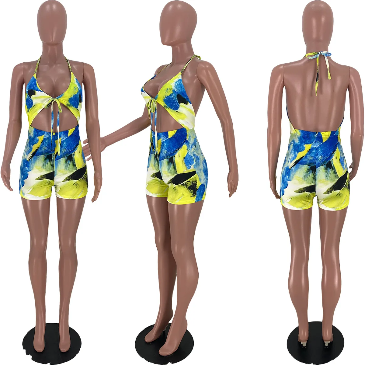 Echoine Summer Tie Dye Print Bra Halter Lace Up Playsuit Women Sexy Beach Swimsuit Swimwear Bikini Set Backless Bathing Suit
Echoine Summer Tie Dye Print Bra Halter Lace Up Playsuit Women Sexy Beach Swimsuit Swimwear Bikini Set Backless Bathing Suit