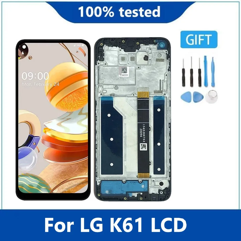 

Оригинальный Для 6,53 ''LG K61 LMQ630EAW LM-Q630EAW LM-Q630BAW ЖК-дисплей Дисплей кодирующий преобразователь сенсорного экрана в сборе с рамкой для LG K61 ЖК-дисп...