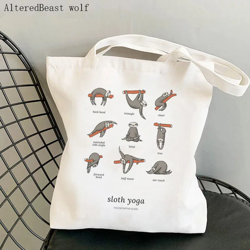 Women Shopper bag sloth Yoga Printed Kawaii Bag Harajuku Shopping Canvas Shopper Bag girl handbag Tote Shoulder Lady Bag
Women Shopper bag sloth Yoga Printed Kawaii Bag Harajuku Shopping Canvas Shopper Bag girl handbag Tote Shoulder Lady Bag