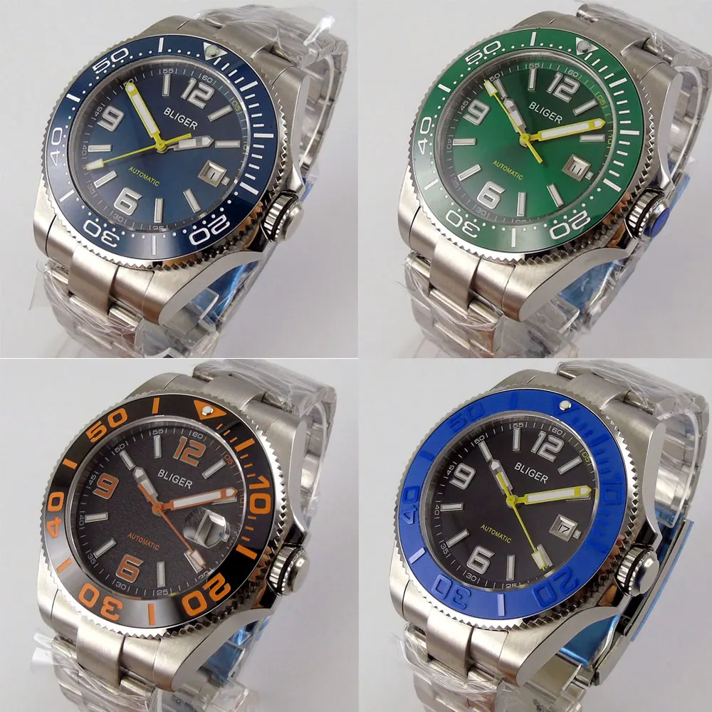 BLIGER Big 43mm Brushed Automatic Men Watch MIYOTA 8215 Brushed Oyster Strap Screwdown Crown Date Solid Back
BLIGER Big 43mm Brushed Automatic Men Watch MIYOTA 8215 Brushed Oyster Strap Screwdown Crown Date Solid Back