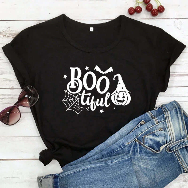 Bootiful T-shirt Autumn Holiday Tops Tees Funny Unisex Short Sleeve Halloween Party Gift Tshirt Spooky Women Graphic
Bootiful T-shirt Autumn Holiday Tops Tees Funny Unisex Short Sleeve Halloween Party Gift Tshirt Spooky Women Graphic