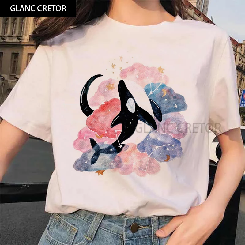 90s Casual Print Lady Womens Graphic T Shirt Ladies Female Tee T-Shirt T-shirts Top for Women Whale Watercolor Animal Printing
90s Casual Print Lady Womens Graphic T Shirt Ladies Female Tee T-Shirt T-shirts Top for Women Whale Watercolor Animal Printing