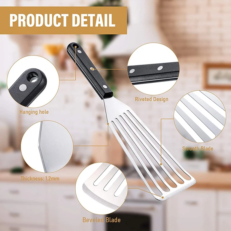 2 Pieces Slotted Fish Spatulas Wide Thin,Curved Kitchen Cooking Spatula Turner for Grilling,Frying and Cooking
2 Pieces Slotted Fish Spatulas Wide Thin,Curved Kitchen Cooking Spatula Turner for Grilling,Frying and Cooking