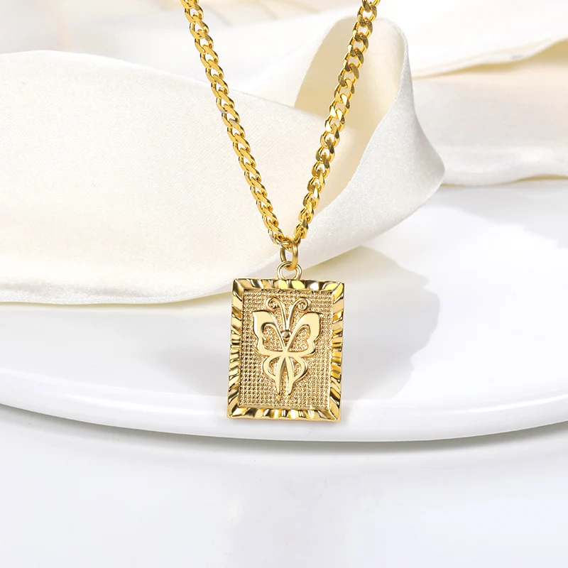 Vintage Butterfly Square Pendant For Women Men Stainless Steel Punk Butterfly Necklace Gold Jewelry Best Friend Gift BFF
Vintage Butterfly Square Pendant For Women Men Stainless Steel Punk Butterfly Necklace Gold Jewelry Best Friend Gift BFF