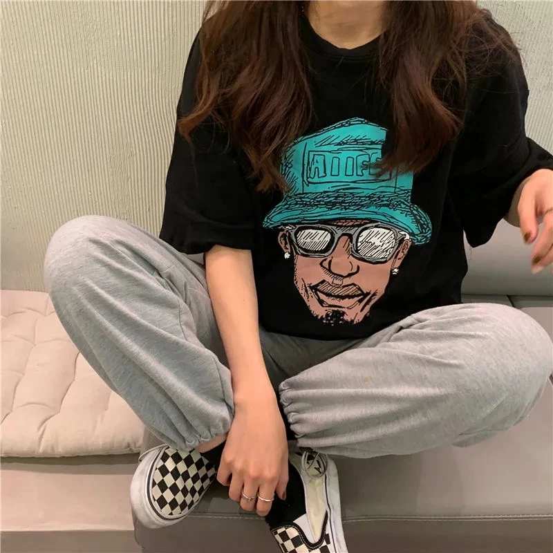 Oversized t-shirt apparel punk printing Top O-neck short sleeve t-shirts Harajuku cotton vintage clothing summer women's t-shirt
Oversized t-shirt apparel punk printing Top O-neck short sleeve t-shirts Harajuku cotton vintage clothing summer women's t-shirt