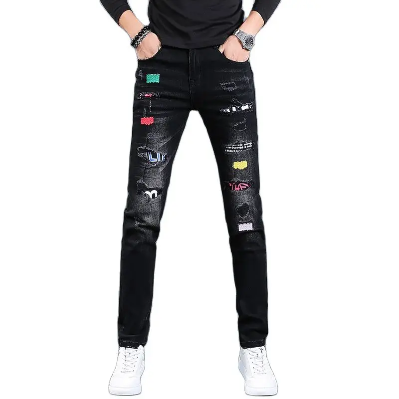 Mens Solid Color Jeans 2021 New Fashion Slim Pencil Pants Sexy Casual Hole Ripped Design Streetwear
Mens Solid Color Jeans 2021 New Fashion Slim Pencil Pants Sexy Casual Hole Ripped Design Streetwear