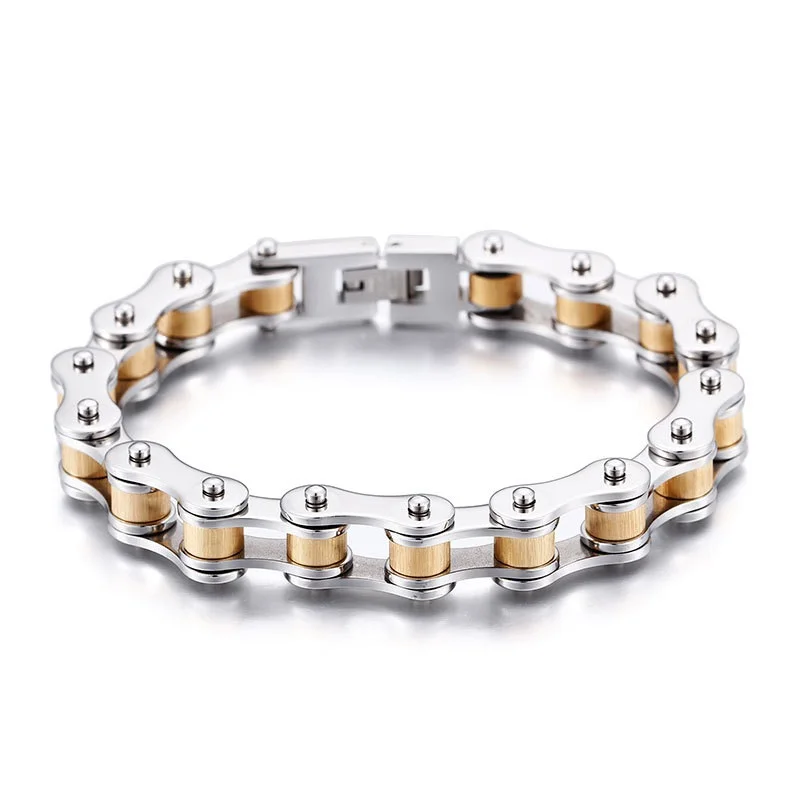 Creative Personal Bicycle Bracelet Bicycle Chain Men Stainless Steel Gold Bracelet 
Creative Personal Bicycle Bracelet Bicycle Chain Men Stainless Steel Gold Bracelet