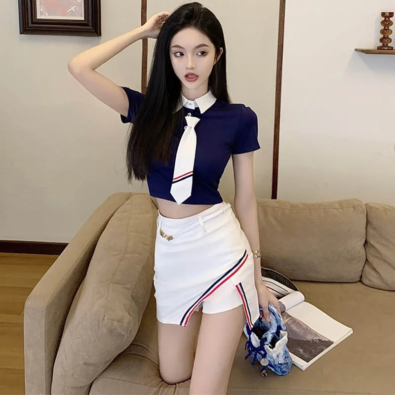 

2023 japanese korean jk uniform pure desire college polo collar college style light mature hot girl party suit party dance wear