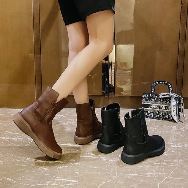 Leather Martin Boots Female British Style Autumn and Winter 2021 Flat Sole Boots Brown Retro Short Boots Children
Leather Martin Boots Female British Style Autumn and Winter 2021 Flat Sole Boots Brown Retro Short Boots Children
