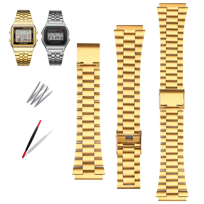 Ремешок из тонкой стали для CASIO A158 / A159 / A168 /A169 /B650 /AQ230/ 700, Классический Маленький квадратный Серебристый Блок, металлический браслет 18 мм
Ремешок из тонкой стали для CASIO A158 / A159 / A168 /A169 /B650 /AQ230/ 700, Классический Маленький квадратный Серебристый Блок, металлический браслет 18 мм
