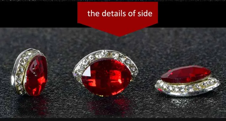 20Pcs/Lot Alloy Nail Art Rhinestone Red Diamond 7*13mm 3D Charms Crystal For DIY Nail Art Decorations Rhinestones Crystal Alloy