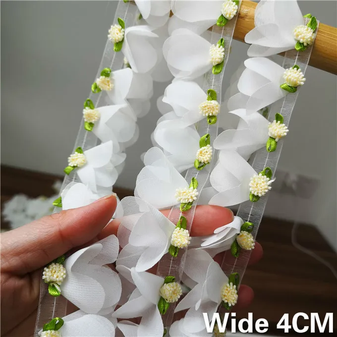 4CM Wide Luxury White Chiffon Dress 3d Flower Fabirc Guipure Dress Collar Neckline Trim Decoration DIY Crafts Sew Lace Supplies
4CM Wide Luxury White Chiffon Dress 3d Flower Fabirc Guipure Dress Collar Neckline Trim Decoration DIY Crafts Sew Lace Supplies