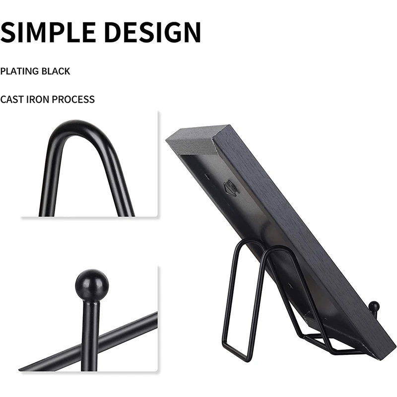 5 Pack Metal Display Stands Black Iron Easel for Plate Stand Plate Holder Display Stands for Picture, Decorative