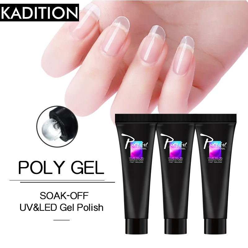 Polygel Extend UV Jelly Poly Fast Building Finger Crystal Extensions Gel for Transparent Nail Manicure Nails Liquid | Красота и