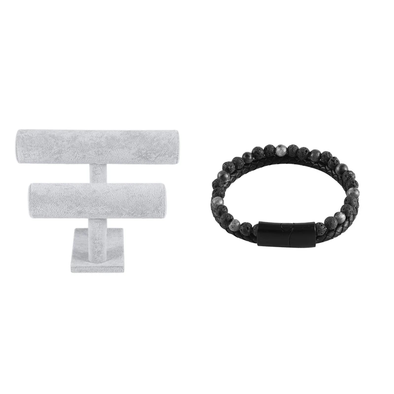 Jewelry Display Stand T-Shape Bracelet Holder & Trendy Men Braslet Double Layer Leather Braclet Present for Men
Jewelry Display Stand T-Shape Bracelet Holder & Trendy Men Braslet Double Layer Leather Braclet Present for Men