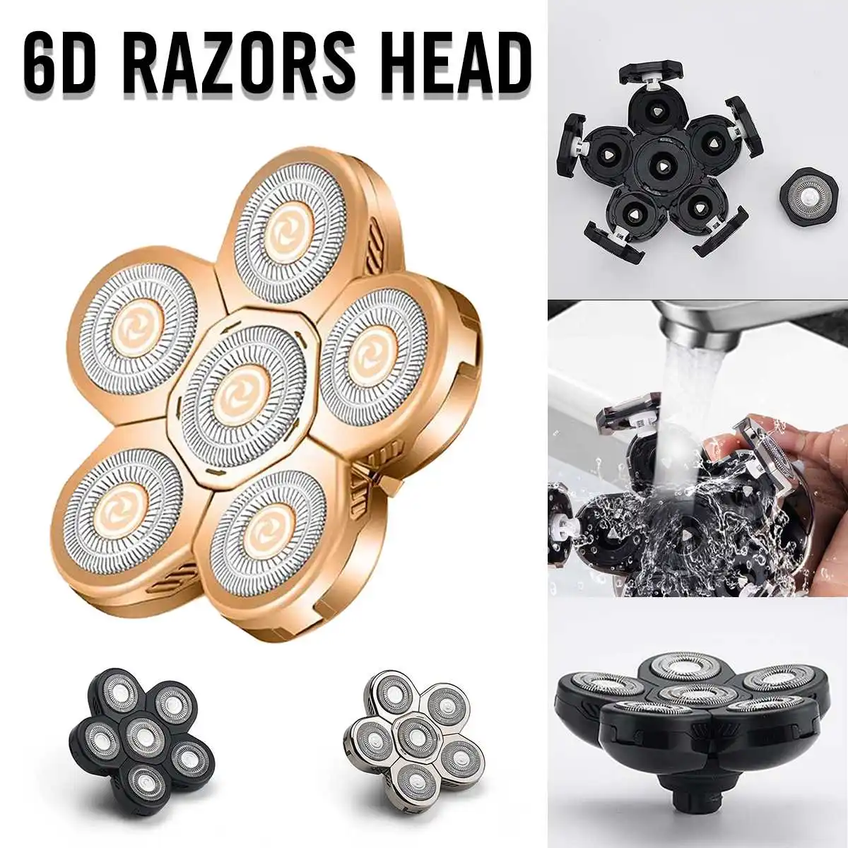 6D Men 1PC Replacement Shaver Head Electric Shaver 6 Cutter spare Razor Blades Intelligent Floating Extra Head Stainless Steel
6D Men 1PC Replacement Shaver Head Electric Shaver 6 Cutter spare Razor Blades Intelligent Floating Extra Head Stainless Steel
