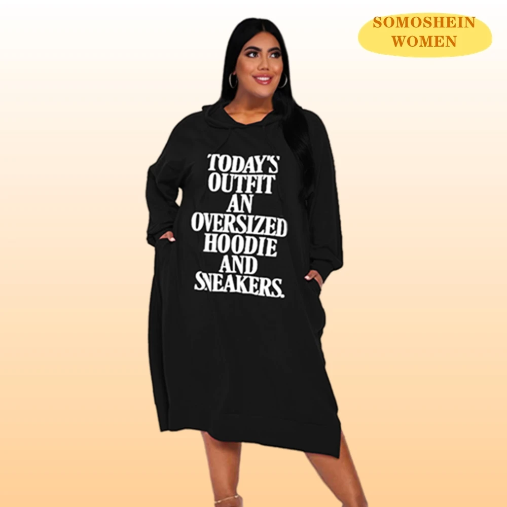 Somoshein Женская одежда, модель 5XL, осенняя одежда с капюшоном и надписью, Повседневное платье средней длины, свободные платья оверсайз, Базовые...
Somoshein Женская одежда, модель 5XL, осенняя одежда с капюшоном и надписью, Повседневное платье средней длины, свободные платья оверсайз, Базовые...