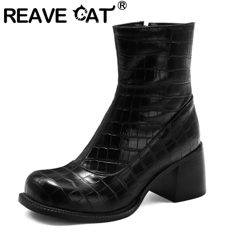 REAVE CAT New 2021 Women Ankle Boot Round Toe 6.5cm Square Heels Classic Simple All-Match Big Size 34-48 Casual Spring A3399
REAVE CAT New 2021 Women Ankle Boot Round Toe 6.5cm Square Heels Classic Simple All-Match Big Size 34-48 Casual Spring A3399