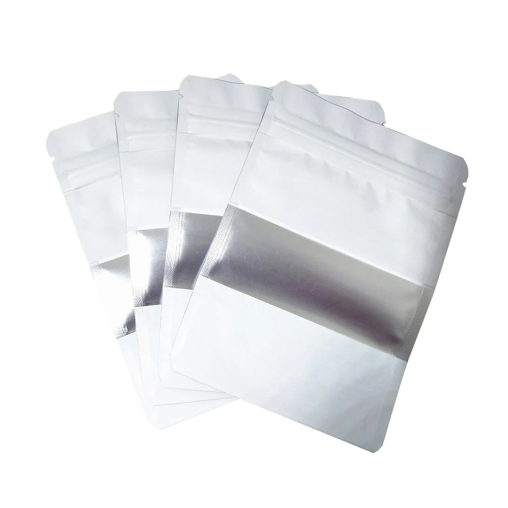 100Pcs White Mylar Foil Zip Lock Stand Up Bag with Frosted Window Self Grip Seal Tear Notch Doypack Food Snack Tea Storage Pack
100Pcs White Mylar Foil Zip Lock Stand Up Bag with Frosted Window Self Grip Seal Tear Notch Doypack Food Snack Tea Storage Pack