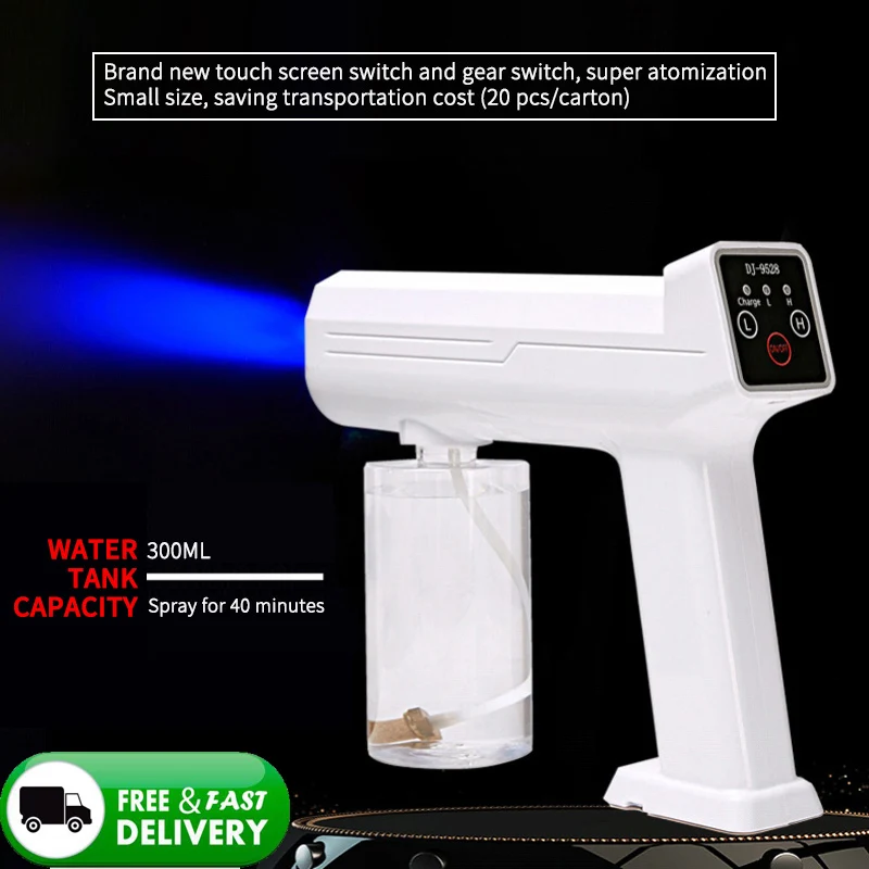 300ML USB Blue Light Wireless Electric Sanitizer Sprayer Disinfects Blue Light Nano Steam Spray Gun Sterilizing Nano Spray
300ML USB Blue Light Wireless Electric Sanitizer Sprayer Disinfects Blue Light Nano Steam Spray Gun Sterilizing Nano Spray