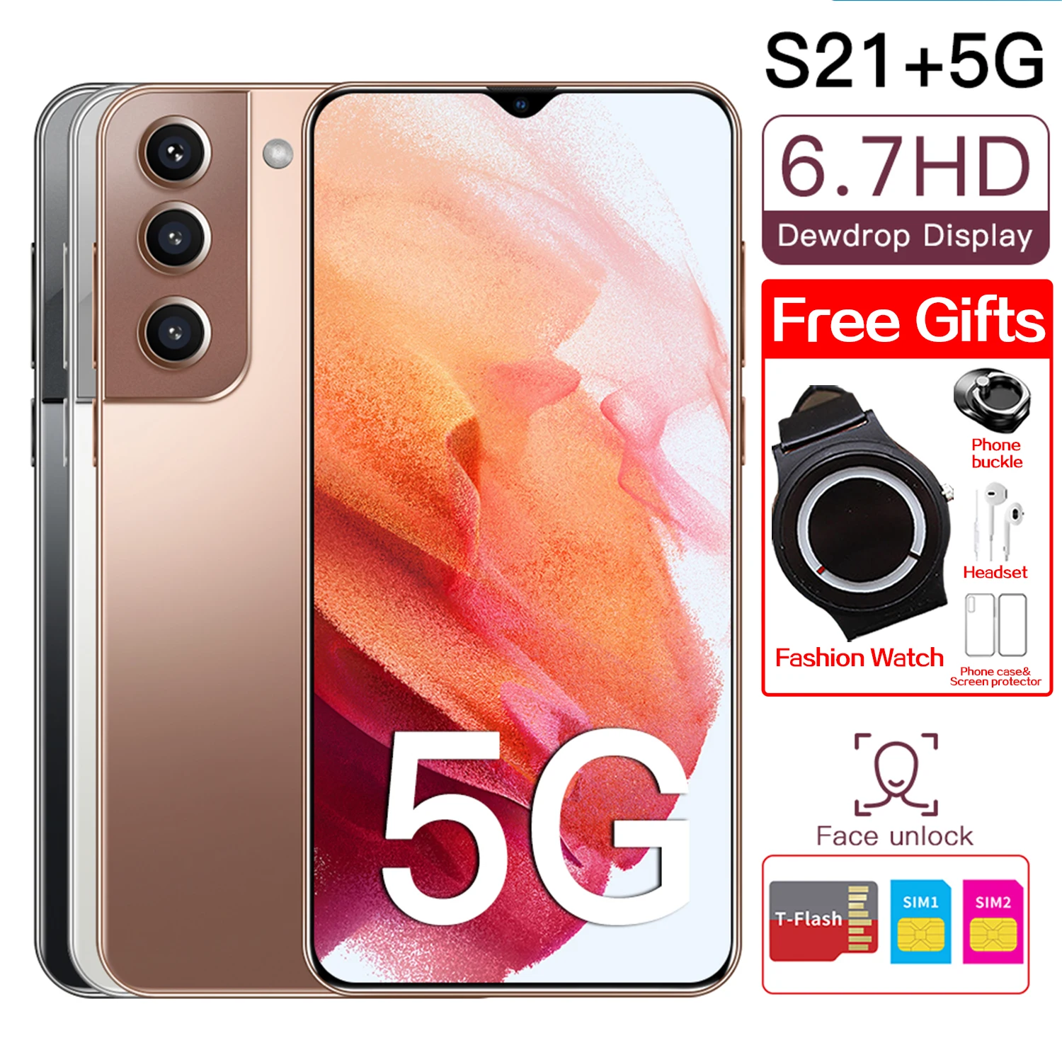 Global Version Galay S21+ 4G/5G 16GB RAM 512GB ROM Dual Sim Unlocked Mobile Phones Cell Phone Celular Smartphone
Global Version Galay S21+ 4G/5G 16GB RAM 512GB ROM Dual Sim Unlocked Mobile Phones Cell Phone Celular Smartphone