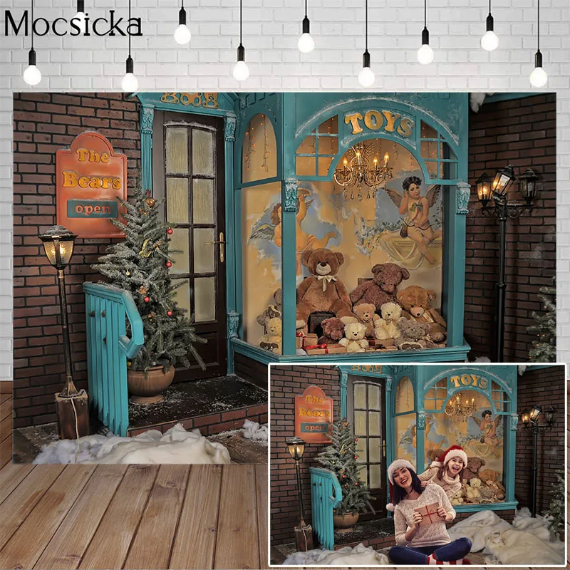 Mocsicka Christmas Backdrop Gifts Toy Bear Store Photography Backdrops Winter Snowflake Children backgrounds for photo studio 
Mocsicka Christmas Backdrop Gifts Toy Bear Store Photography Backdrops Winter Snowflake Children backgrounds for photo studio