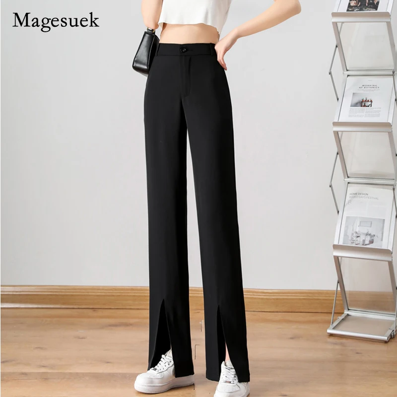 Women's Loose Summer Pants Soft Ice Silk Full Length Slacks Black Wide Leg Pants Asymmetry White Women High Waist Trousers 16400 
Women's Loose Summer Pants Soft Ice Silk Full Length Slacks Black Wide Leg Pants Asymmetry White Women High Waist Trousers 16400