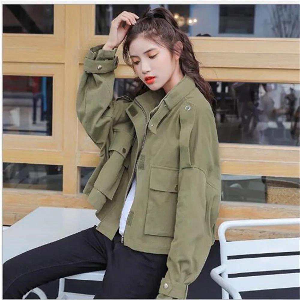2021 Spring Autumn New Women's Jacket Loose Casual Student Thin Short Windbreaker Tooling Coat Top Clothes Outerwear
2021 Spring Autumn New Women's Jacket Loose Casual Student Thin Short Windbreaker Tooling Coat Top Clothes Outerwear