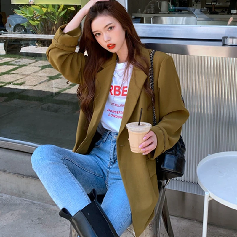 Temperament Commuter Korean Style Loose Thin Double-Breasted Pure Color Blazer One Size
Temperament Commuter Korean Style Loose Thin Double-Breasted Pure Color Blazer One Size