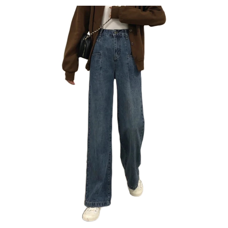 Retro High-Waist Blue Wide Leg Jeans for Women Spring 2021 New Korean Style Baggy Straight Trousers Figure Flattering Mopping
Retro High-Waist Blue Wide Leg Jeans for Women Spring 2021 New Korean Style Baggy Straight Trousers Figure Flattering Mopping