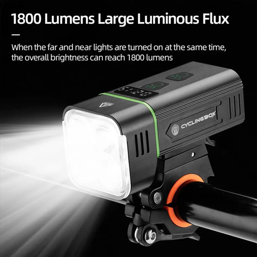 High Brightness Bicycle Light 1800 Lumens Bike Multi-Function Rechargeable Road MTB Cycling Front Lights Lamp
High Brightness Bicycle Light 1800 Lumens Bike Multi-Function Rechargeable Road MTB Cycling Front Lights Lamp