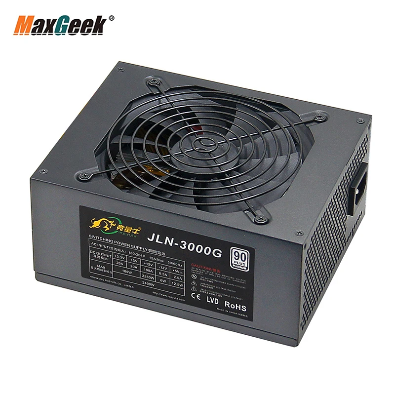 Maxgeek JLN-3000G 2400W ATX Power Supply PSU Power Supply CE Certificate For Multiple Graphics Cards Inpute 180-264V AC
Maxgeek JLN-3000G 2400W ATX Power Supply PSU Power Supply CE Certificate For Multiple Graphics Cards Inpute 180-264V AC