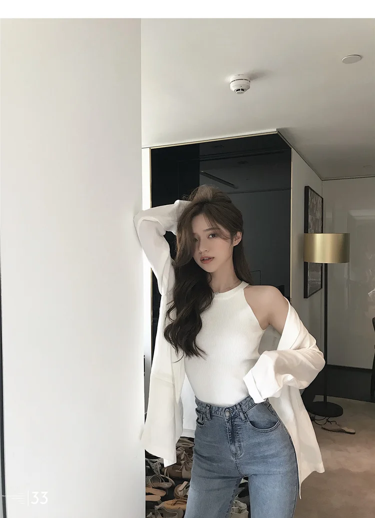 Summer Women's Knitting Halter Sleeveless Knitted Camisole Short Slim Tee shirts 
Summer Women's Knitting Halter Sleeveless Knitted Camisole Short Slim Tee shirts