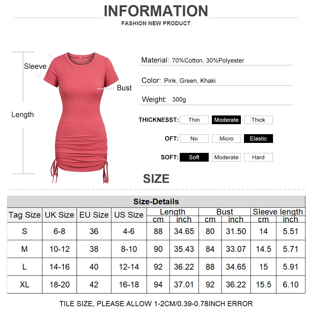 2021 Ruched Drawstring Sexy Party Dress Women Short Sleeve Elastic Mini Dress Vintage Summer Bodycon Club Wear Vestidos D30
2021 Ruched Drawstring Sexy Party Dress Women Short Sleeve Elastic Mini Dress Vintage Summer Bodycon Club Wear Vestidos D30