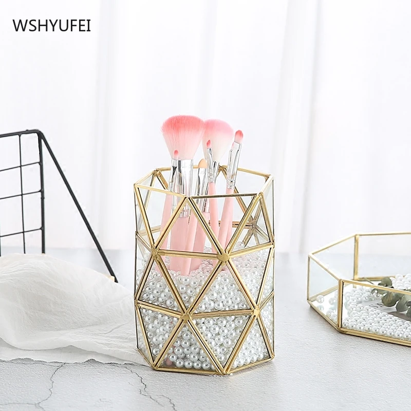 WSHYUFEI Golden storage tube cosmetic storage bucket jewelry decoration pen holder makeup brush storage box home office supplies
WSHYUFEI Golden storage tube cosmetic storage bucket jewelry decoration pen holder makeup brush storage box home office supplies