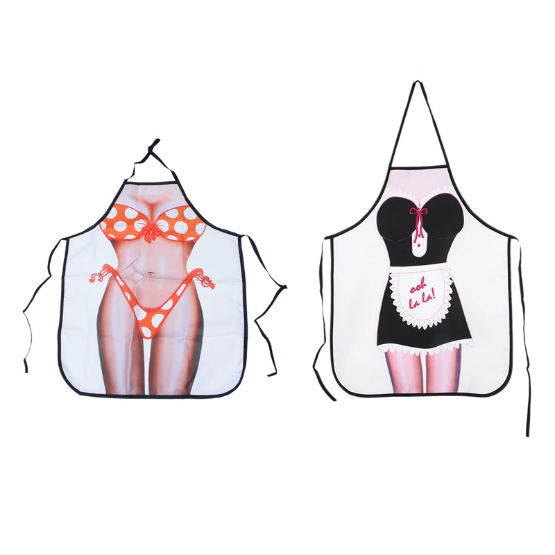 2 Pcs Aprons: 1 Pcs Fully Adjustable French Maid Apron, White & 1 Pcs Polka Dot Bikini Sexy Kitchen Apron Cooking Aprons 
2 Pcs Aprons: 1 Pcs Fully Adjustable French Maid Apron, White & 1 Pcs Polka Dot Bikini Sexy Kitchen Apron Cooking Aprons