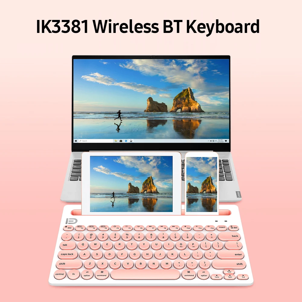 Wireless BT Keyboard Portable Keyboard with Round Keycap Multimedia Keys Support 3 Devices Pink Laptop Deaktop Keyboard
Wireless BT Keyboard Portable Keyboard with Round Keycap Multimedia Keys Support 3 Devices Pink Laptop Deaktop Keyboard