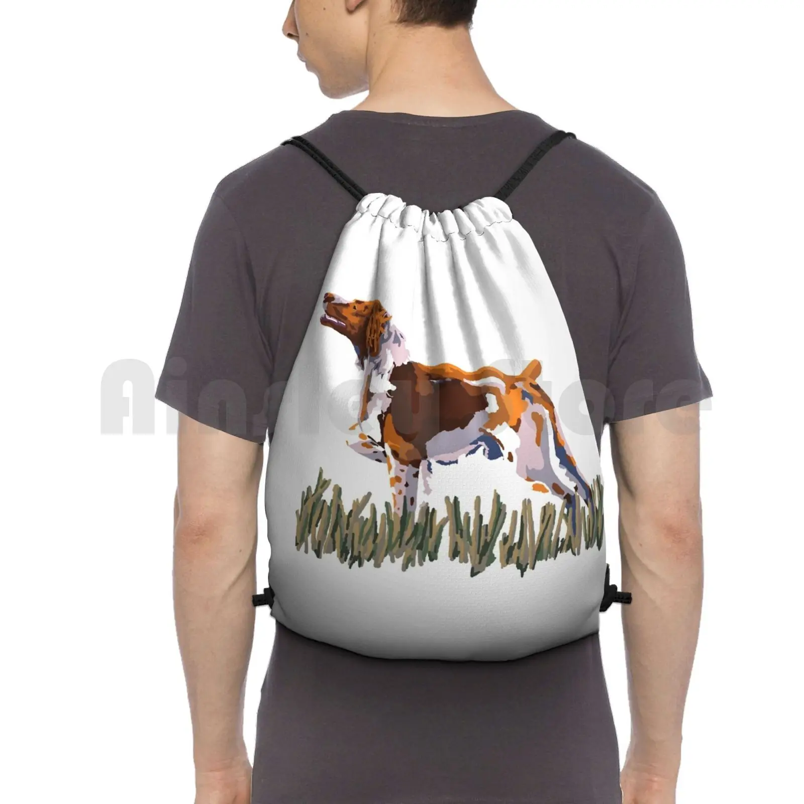 Brittany On Point! Backpack Drawstring Bag Riding Climbing Gym Bag Brittany Spaniel Dog Epagneul Breton Puppy Pointing 
Brittany On Point! Backpack Drawstring Bag Riding Climbing Gym Bag Brittany Spaniel Dog Epagneul Breton Puppy Pointing