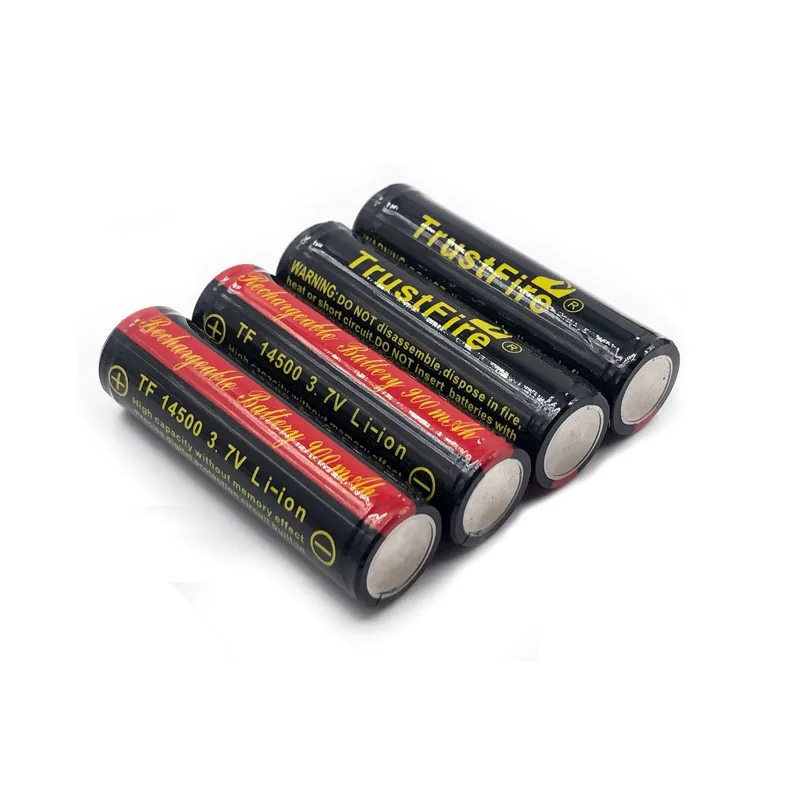 

10pcs/lot TrustFire 14500 AA 900mAh 3.7V Battery Rechargeable Protected Lithium Batteries Cell with PCB For Flashlights Torches