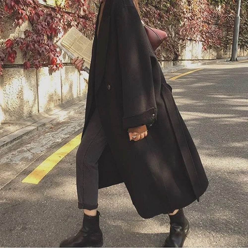 Korean Women Spring Autumn Long Wool Coat 2020 Fashion Plain Camel Long Sleeve Double-breasted Female Trench Coats Tops Female
Korean Women Spring Autumn Long Wool Coat 2020 Fashion Plain Camel Long Sleeve Double-breasted Female Trench Coats Tops Female