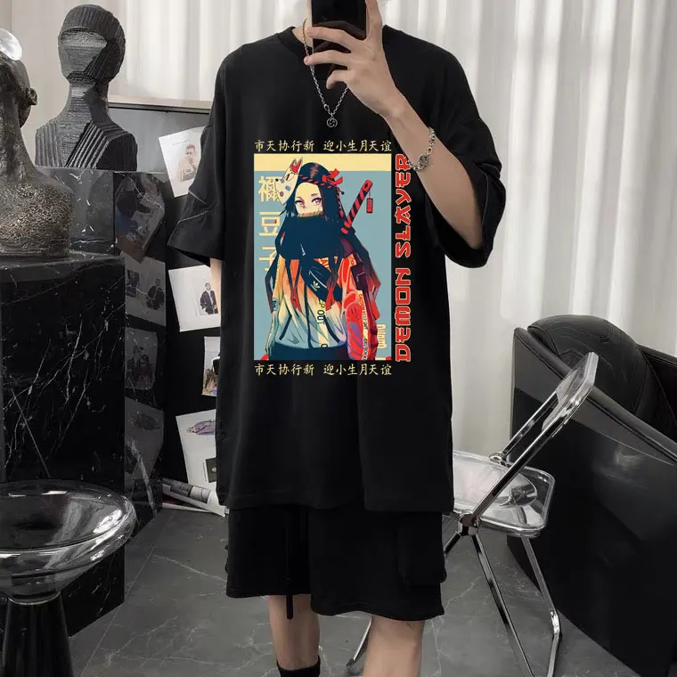 Demon Slayer Print T-shirt Streetwear Men Women Harajuku Anime Kamado Nezuko T Shirts Cartoon Unisex Casual Loose Tshirt Tops
Demon Slayer Print T-shirt Streetwear Men Women Harajuku Anime Kamado Nezuko T Shirts Cartoon Unisex Casual Loose Tshirt Tops