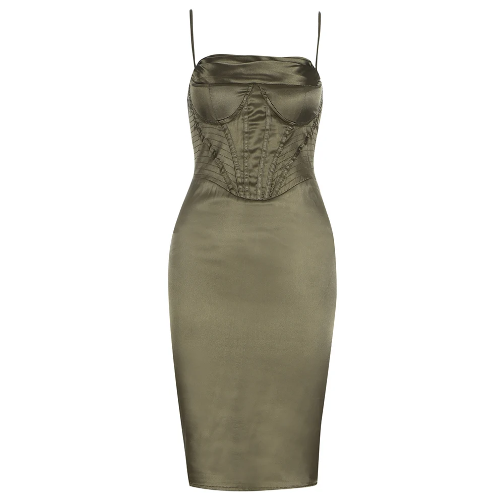 Summer New Fashion Women's Sleeveless Spaghetti Strap Dresses Drape Ruched Satin Sexy Backless Club Party Dress 2021
Summer New Fashion Women's Sleeveless Spaghetti Strap Dresses Drape Ruched Satin Sexy Backless Club Party Dress 2021
