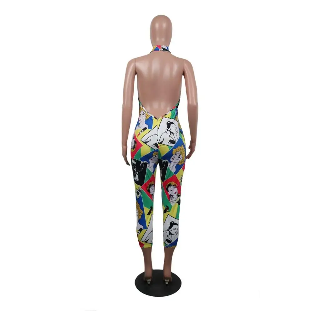 ZITY Casual Print Summer Women Jumpsuit Halter Backless Top Calf Length Pants Ladies Jumpsuits
ZITY Casual Print Summer Women Jumpsuit Halter Backless Top Calf Length Pants Ladies Jumpsuits