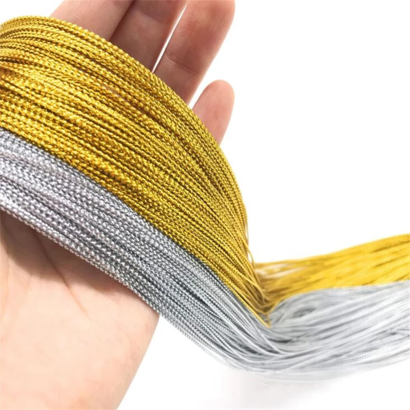 100m Rope Gold Silver Cord Gift Packaging String Metallic Jewelry Thread Cord DIY Tag Line Bracelet Making Labels Mark Lanyard
100m Rope Gold Silver Cord Gift Packaging String Metallic Jewelry Thread Cord DIY Tag Line Bracelet Making Labels Mark Lanyard