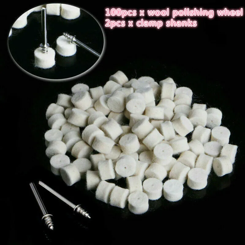 2Pcs 3.2 mm Mandrels for Rotary tool +100pcs 13mm Wool Felt Polishing Buffing Wheel Grinding Polishing Pad
2Pcs 3.2 mm Mandrels for Rotary tool +100pcs 13mm Wool Felt Polishing Buffing Wheel Grinding Polishing Pad