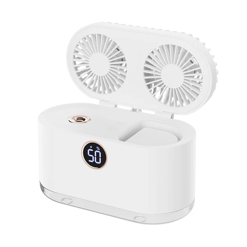 220V Ultrasonic Spray Cooling Fan Household Desktop Moisturizing Double Leaf Fan Humidifier Mini Mobile Small Air Conditioner
220V Ultrasonic Spray Cooling Fan Household Desktop Moisturizing Double Leaf Fan Humidifier Mini Mobile Small Air Conditioner