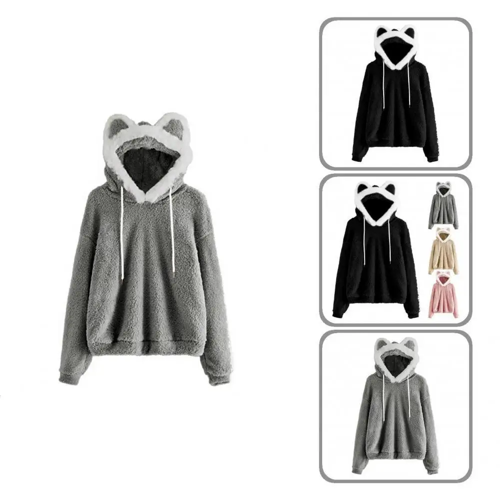 Cold Resistant Autumn Winter Cats Ear Decor Hooded Fluffy Sweatshirt Outerwear
Cold Resistant Autumn Winter Cats Ear Decor Hooded Fluffy Sweatshirt Outerwear