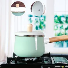 porcelain ename Milk Pan Cooking Pan with Lid No coating pan Baby Food Soup Pot Non-stick kitchen pot noodle pot stew pot