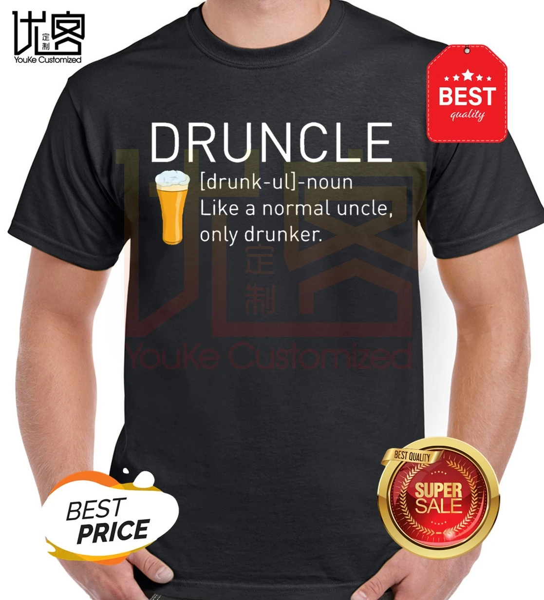 Фото Футболка Druncle Funny подарок футболка Camiseta 100% хлопок с короткими рукавами и рисунком